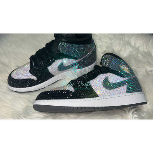 Custom Bling Jordan 1s Mid/Handcrafted Luxury & Sparkle